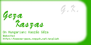 geza kaszas business card