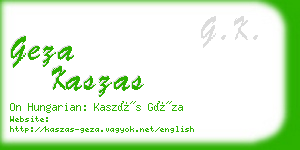 geza kaszas business card